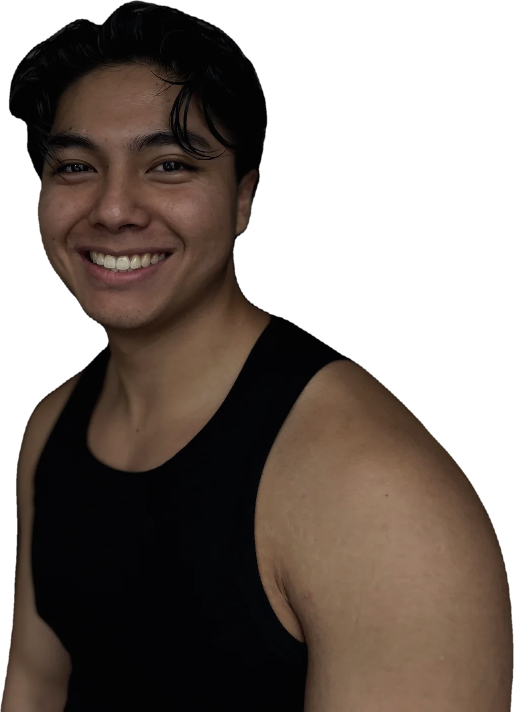 Jan Pravit Jungmann, lachend, im Tanktop